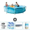 Intex swimmingpool med rund ramme - 305 x 76 cm - Vandprint - Inklusive Tilbehør CB87 Pooler