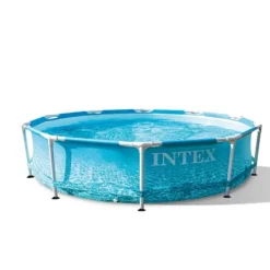Pooler^Intex swimmingpool med rund ramme - 305 x 76 cm - Vandprint - Inklusive Tilbehør CB91