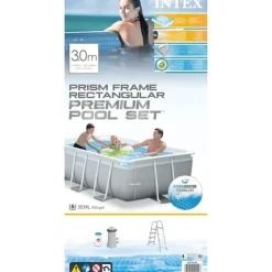 Online INTEX swimmingpoolsæt Prism Frame 300x175x80 cm rektangulær Pooler