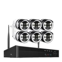 Best IP Kamera System, Høj Opløsning Video, To-Vejs Lyd,8CH og 6stk 3MP kamera, Ingen Sikkerhedsmonitorer & Videokameraer