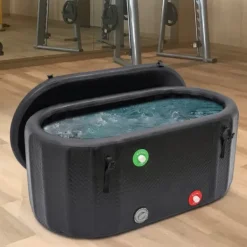 Discount Isbad & koldtvandskar - Oppustelig bærbar badekar - 132×70×54 cm - Med isoleret låg - 275 l - Til voksne - Plast - Sort Spa & Udendørsbad