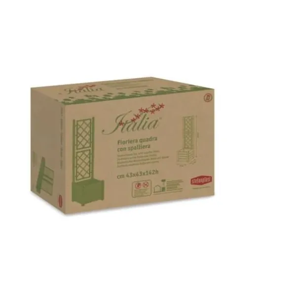 Krukker & Plantebeholdere^ITALIA fyrkantig blomlåda med spaljé - 30L - Plast - Antracit