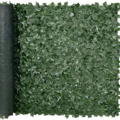 Hot Ivy Privacy-hegn 1,5 x 2,5 m - Kunstigt grøn vægskærm med mesh-bagside til have, balkon og gårdhave dekoration. Havedekorationer