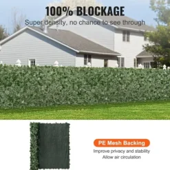 Hot Ivy Privacy-hegn 1,5 x 2,5 m - Kunstigt grøn vægskærm med mesh-bagside til have, balkon og gårdhave dekoration. Havedekorationer
