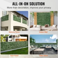 Havedekorationer^Ivy privatlivshegn, 1,5 x 4 m kunstig grøn væg, mesh-bagside, robust samling. Ideel til have, gård og balkondekoration.