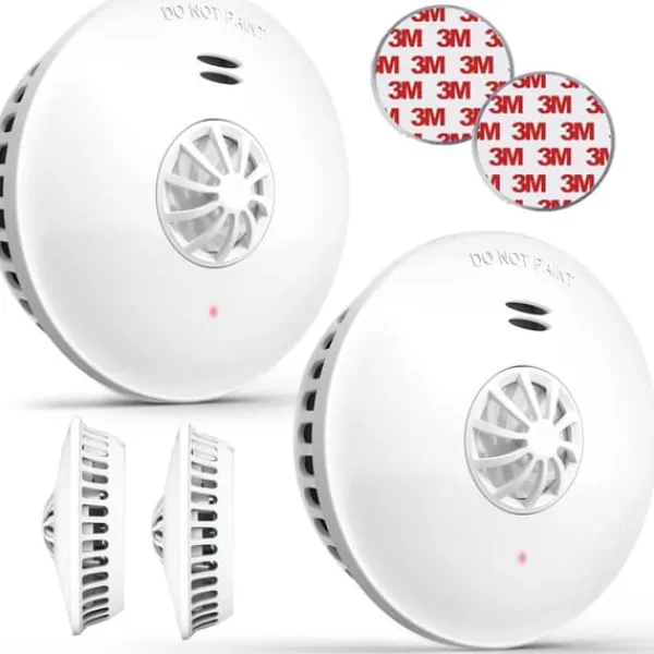 Røg- & Kulmonoxiddetektorer^Jemay GS592 Røgsensor 2 stk.