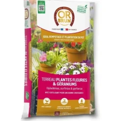 New Jord för blommande växter och pelargoner - ELLER BRUNT - OBRTGER20N - 20 L Jord & Sand