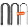 Haveduge^Jordanker - U-formede jordspyd - Galvaniseret stål - Mål 30,5 x 8,2 cm - Kraftige - Sæt med 8
