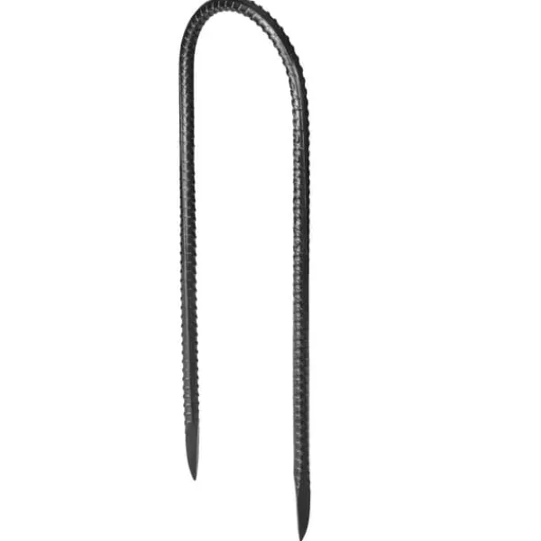 Haveduge^Jordanker - U-formede jordspyd - Galvaniseret stål - Mål 30,5 x 8,2 cm - Kraftige - Sæt med 8