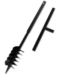 Haveværktøj^Jordbor med håndtag 120 mm dobbelte spiraler stål sort - Jordbor - Sneglebor - Home & Living