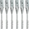 Clearance Jordpløkker 6 stk. galvaniseret stål - Holdbare og praktiske | Farve: Sølv | Størrelse: 7x7x56 cm Haveværktøj