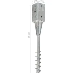 Clearance Jordpløkker 6 stk. galvaniseret stål - Holdbare og praktiske | Farve: Sølv | Størrelse: 7x7x56 cm Haveværktøj