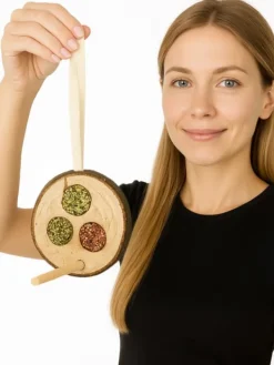 Til Fugle & Småvildt^JR FARM - Disc Trio - lækre godbidder til leg og gnask til alle papegøjer 70g