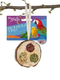 Til Fugle & Småvildt^JR FARM - Disc Trio - lækre godbidder til leg og gnask til alle papegøjer 70g