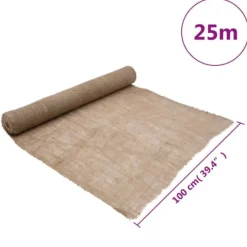 Discount Juterulle 1x25 m 200 gsm - 100% Naturlig Jute | Farve: Natur | Størrelse: 1x25 m Haveduge
