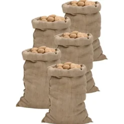 Sale Jutesække 5 stk. 60x105 cm 100% jute | Økologisk og multifunktionel | Størrelse: 60x105 cm Havekurve