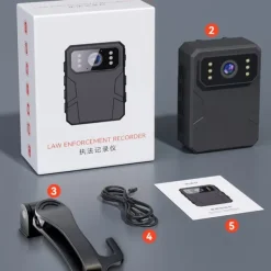 Sikkerhedsmonitorer & Videokameraer^4K HD Body Worn Kamera med Klips & 16G Hukommelseskort