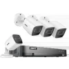 Sikkerhedsmonitorer & Videokameraer^4K Sikkerhedskamera System, 30m IR Nattesyn, IP67 Vandtæt,4CH NVR 4 stk. kamera, 4T