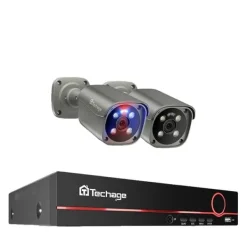 Sikkerhedsmonitorer & Videokameraer^4K Sikkerhedskamera System, To-Vejs Lyd, Farve Natvision,8CH NVR 2PCS Kamera, 1T