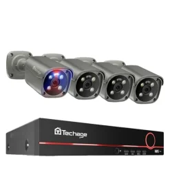 Sale 4K Sikkerhedskamera System, To-Vejs Lyd, Farve Natvision,8CH NVR 4PCS Kamera, Ingen Sikkerhedsmonitorer & Videokameraer