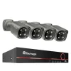 Clearance 4K Ultra HD Sikkerhedskamera System, AI Menneskeopdagelse, To-Vejs Lyd,Ingen, 8CH NVR og 4 Kamera Sikkerhedsmonitorer & Videokameraer