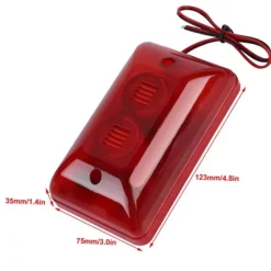 Clearance Kablet stroboskopisk sirenealarm med 12V 15W lyd og blinkende rødt lys til hjemmehotel Brandalarm