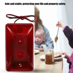Clearance Kablet stroboskopisk sirenealarm med 12V 15W lyd og blinkende rødt lys til hjemmehotel Brandalarm