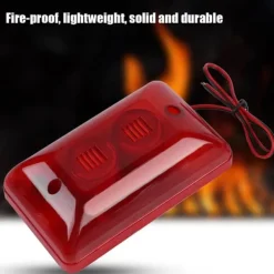 Clearance Kablet stroboskopisk sirenealarm med 12V 15W lyd og blinkende rødt lys til hjemmehotel Brandalarm