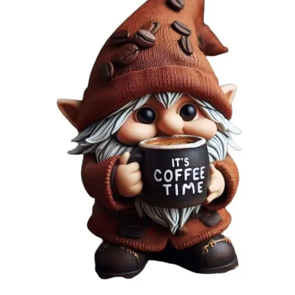 Online Kaffedværg Ornament - Charmerende Resin Figur til Hjemmet, Stue, Soveværelse, Kontor Dekoration Havedekorationer