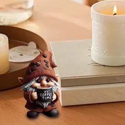 Online Kaffedværg Ornament - Charmerende Resin Figur til Hjemmet, Stue, Soveværelse, Kontor Dekoration Havedekorationer
