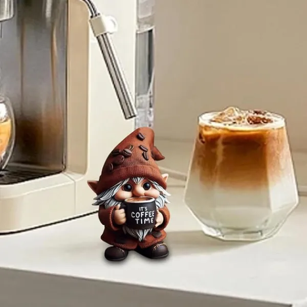 Online Kaffedværg Ornament - Charmerende Resin Figur til Hjemmet, Stue, Soveværelse, Kontor Dekoration Havedekorationer
