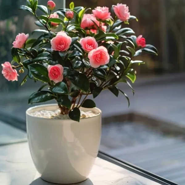 Outlet Kamelia japansk rose - Sæt med 2 - Camellia 'Dr. King' - Højde 50-60cm - ⌀15cm Haveplanter