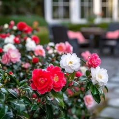 Buskads^Kamelia japansk rose - Sæt med 6 - Camellia japonica - Højde 25-40cm - ⌀9cm