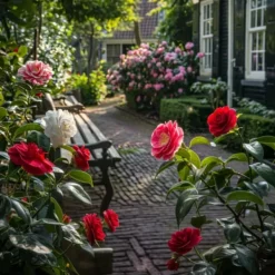 Buskads^Kamelia japansk rose - Sæt med 6 - Camellia japonica - Højde 25-40cm - ⌀9cm