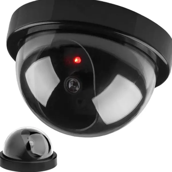 Kameradummy med LED | Dummy overvågningskamera sort Falske Overvågningskameraer