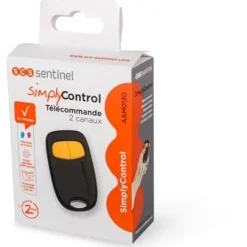 Discount 2-kanals fjernbetjening - SCS SENTINEL - SimplyControl - Gul, rækkevidde 40m, frekvens 433,92 MHz, CR2032 lithiumbatteri inkluderet Skure, Garager & Carports