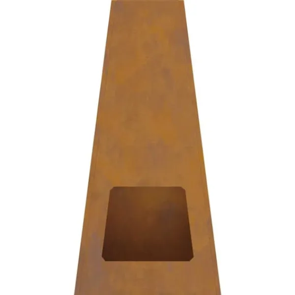 Kegleformet bålsted i forvitret stål | Størrelse: 50 x 35 x 100 cm | Farve: Brun Pejse