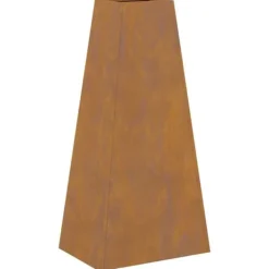 Kegleformet bålsted i forvitret stål | Størrelse: 50 x 35 x 100 cm | Farve: Brun Pejse