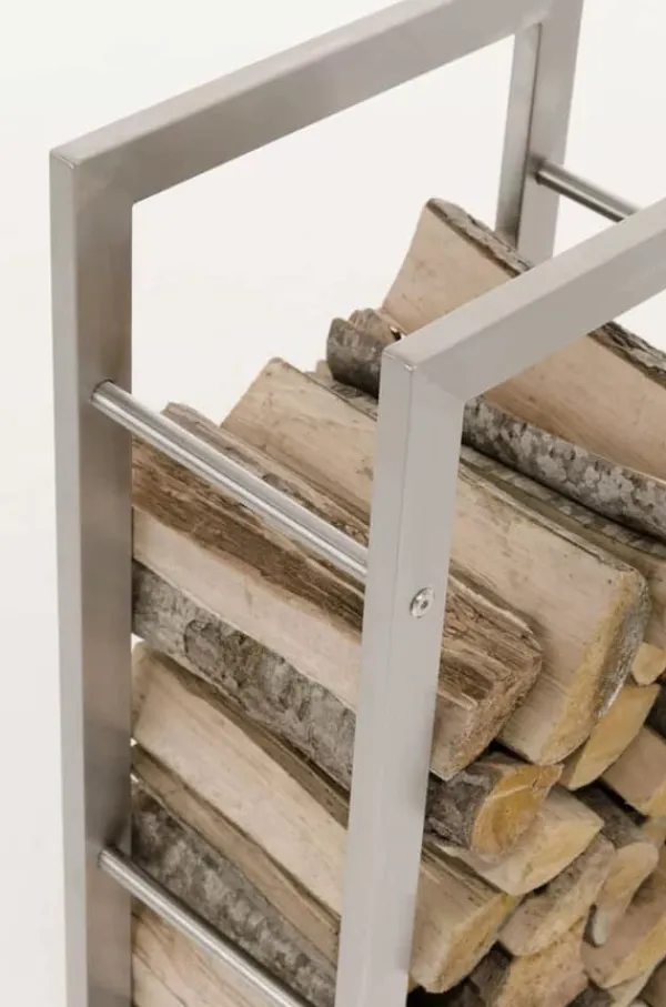 Tilbehør Til Brændeovne & Pejse^Keri Handcrafted Stainless Steel Firewood Rack Indoor, 25x60x100 cm