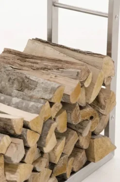 New Keri Stainless Steel Firewood Rack - Handcrafted, Durable, Modern Design (25x80x100 cm) Tilbehør Til Brændeovne & Pejse