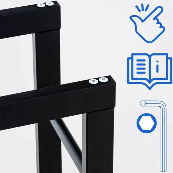 Tilbehør Til Brændeovne & Pejse^Keri V2 Firewood Rack - Black Metal, 25x60x100 cm