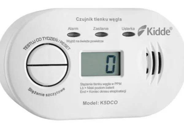 Røg- & Kulmonoxiddetektorer^Kidde K5DCO DPM Kuliltesensor med LCD-skærm
