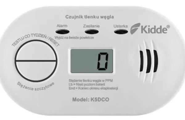 Røg- & Kulmonoxiddetektorer^Kidde K5DCO DPM Kuliltesensor med LCD-skærm
