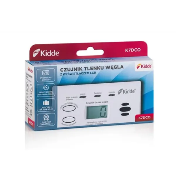 Sale Kidde K7DCO kuliltesensor med LCD-skærm Røg- & Kulmonoxiddetektorer