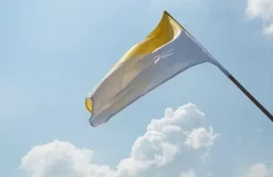 Flag & Vindposer^Kirkeflag 112x75 Gul Hvid