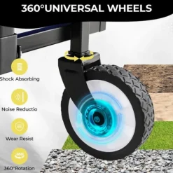 Outlet Klapbar trækvogn - Have- og strandvogn - 60 kg Maks belastning - 360° Drejbare hjul - Justerbart håndtag - 73×47×24 cm - Hvid Haveværktøj