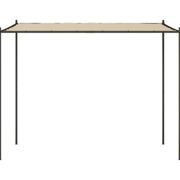 Outlet Klassisk pavillon 3x3 m - Vandafvisende polyester med stålstel | Farve: Beige | Størrelse: 3x3 m Buer, Spalier, Lysthuse Uden Tag
