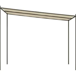 Outlet Klassisk pavillon 3x3 m - Vandafvisende polyester med stålstel | Farve: Beige | Størrelse: 3x3 m Buer, Spalier, Lysthuse Uden Tag