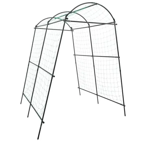 Online Klatreplante espalier - Havetunnel med net - 1,15×1,83×2,3 m - Justerbar bredde 1,1–1,8 m - Rør Ø19,2 mm - Q195-stål + PP - Sort Buer, Spalier, Lysthuse Uden Tag