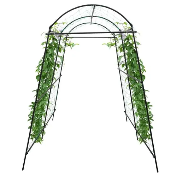Online Klatreplante espalier - Havetunnel med net - 1,15×1,83×2,3 m - Justerbar bredde 1,1–1,8 m - Rør Ø19,2 mm - Q195-stål + PP - Sort Buer, Spalier, Lysthuse Uden Tag
